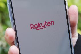 Rakuten Mobile's devices and logo